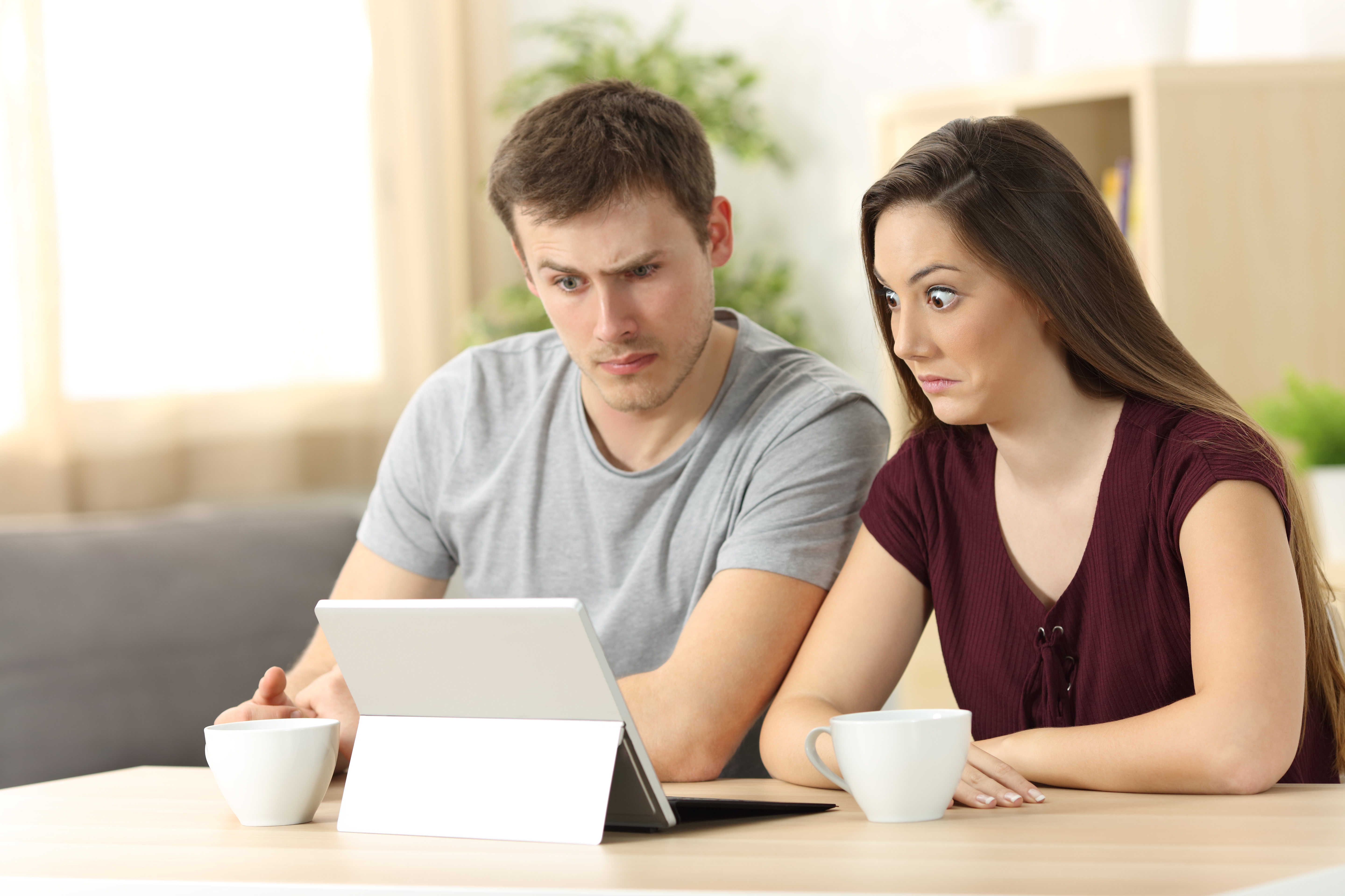 couple shocked by online content